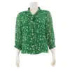 เรอ๊อง เสื้อเบลาส์คอวี แต่งสายผูกโบ แขนยาว 4 ส่วน ผ้าชีฟองอังโกร่า