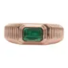 ลักซ์ จิวเวลรี่ แหวนเงิน925 ชุบทอง18K ประดับมรกต Emerald Cut