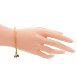 มณีเงิน สุโขทัย สร้อยข้อมือเงิน99.9% ถักสี่เสาห้อยจี้ถุงเงิน ลงยา ชุบทอง
