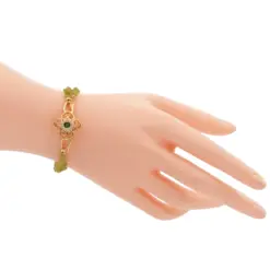 ลักษ์ มงคล สร้อยข้อมือเพริดอต และฮีมาไทต์ ตกแต่ง ชาร์มประดับเพชร CZ