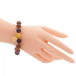 ลักษ์ มงคล สร้อยข้อมือซุเปอร์เซเว่น และฮีมาไทต์ ตกแต่ง ชาร์มอักษรจีน 福 (ฝู)
