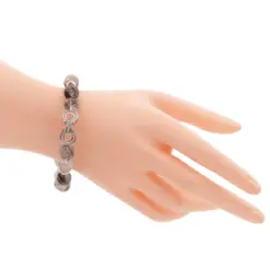 ลักษ์ มงคล สร้อยข้อมือไหมดำ และฮีมาไทต์ ตกแต่ง ชาร์มประดับเพชร CZ