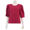 อาลิย่า เสื้อเบลาส์คอปาด  แขนกระบอกยาว 3 ส่วน ผ้ามอสเครป