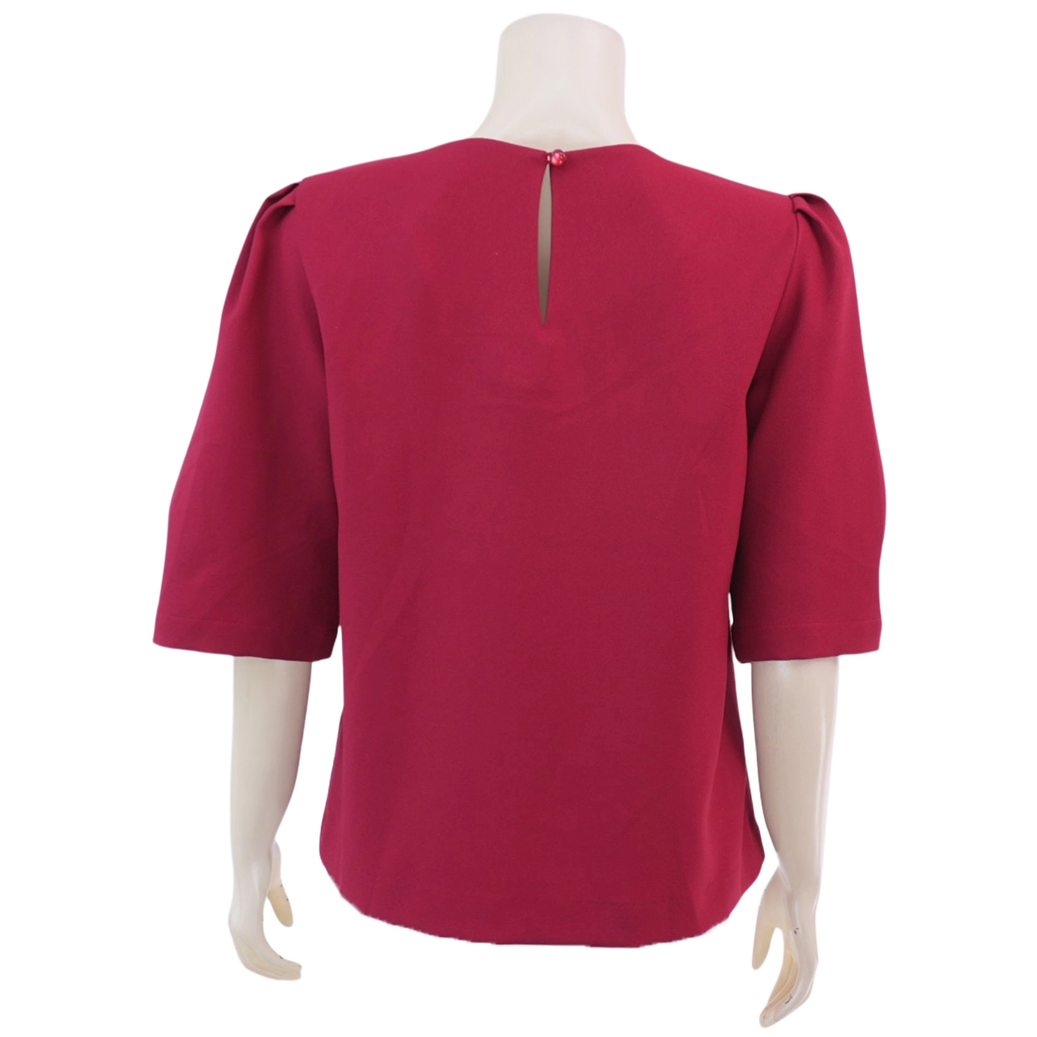 อาลิย่า เสื้อเบลาส์คอปาด แขนกระบอกยาว 3 ส่วน ผ้ามอสเครป - Image 3
