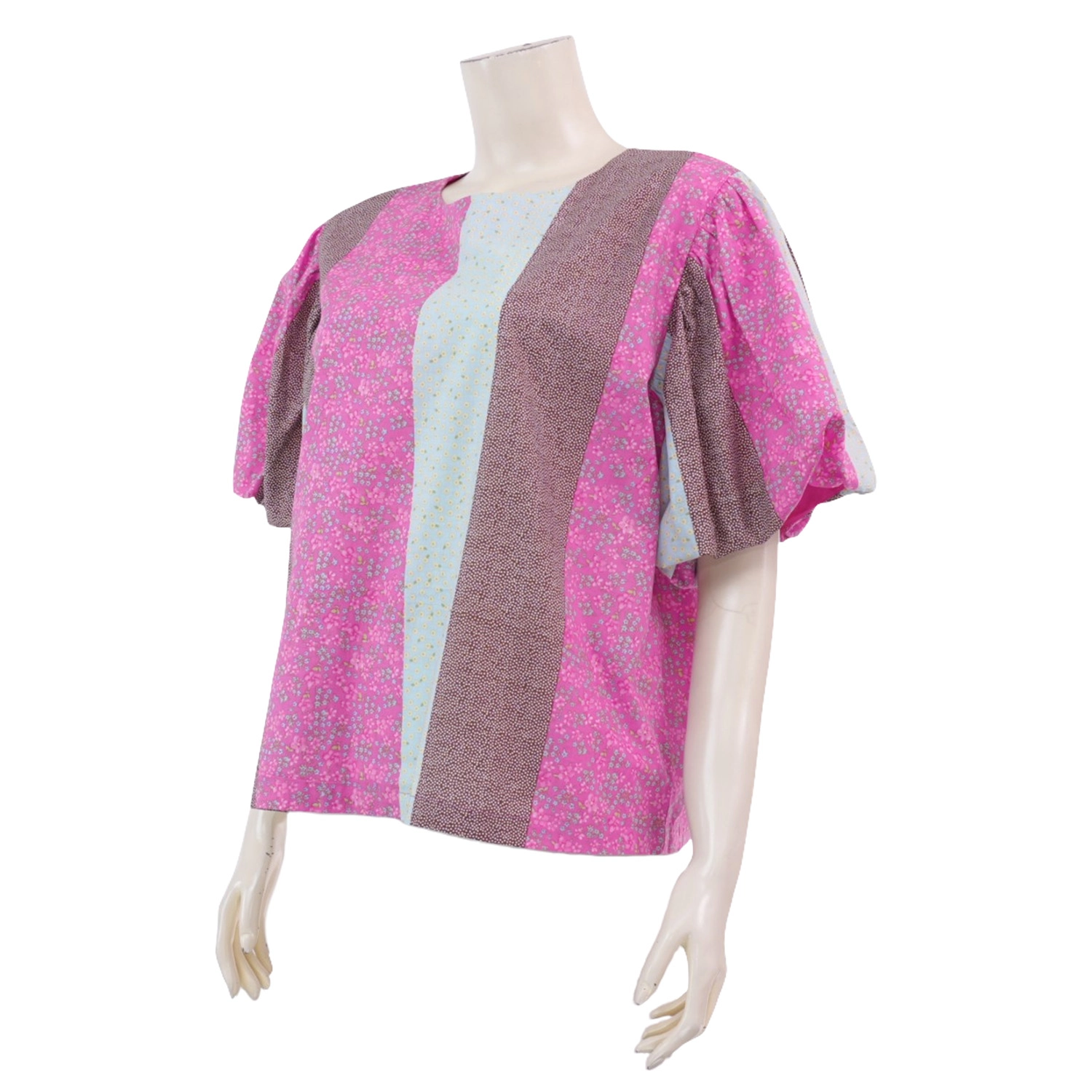 อาลิย่า เสื้อเบลาส์คอปาด แขนสั้นทรงบอลลูน - Image 2