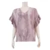 อาลิย่า เสื้อเบลาส์คอวี แขนกระบอกยาว 3 ส่วน ผ้าพีชสกิน