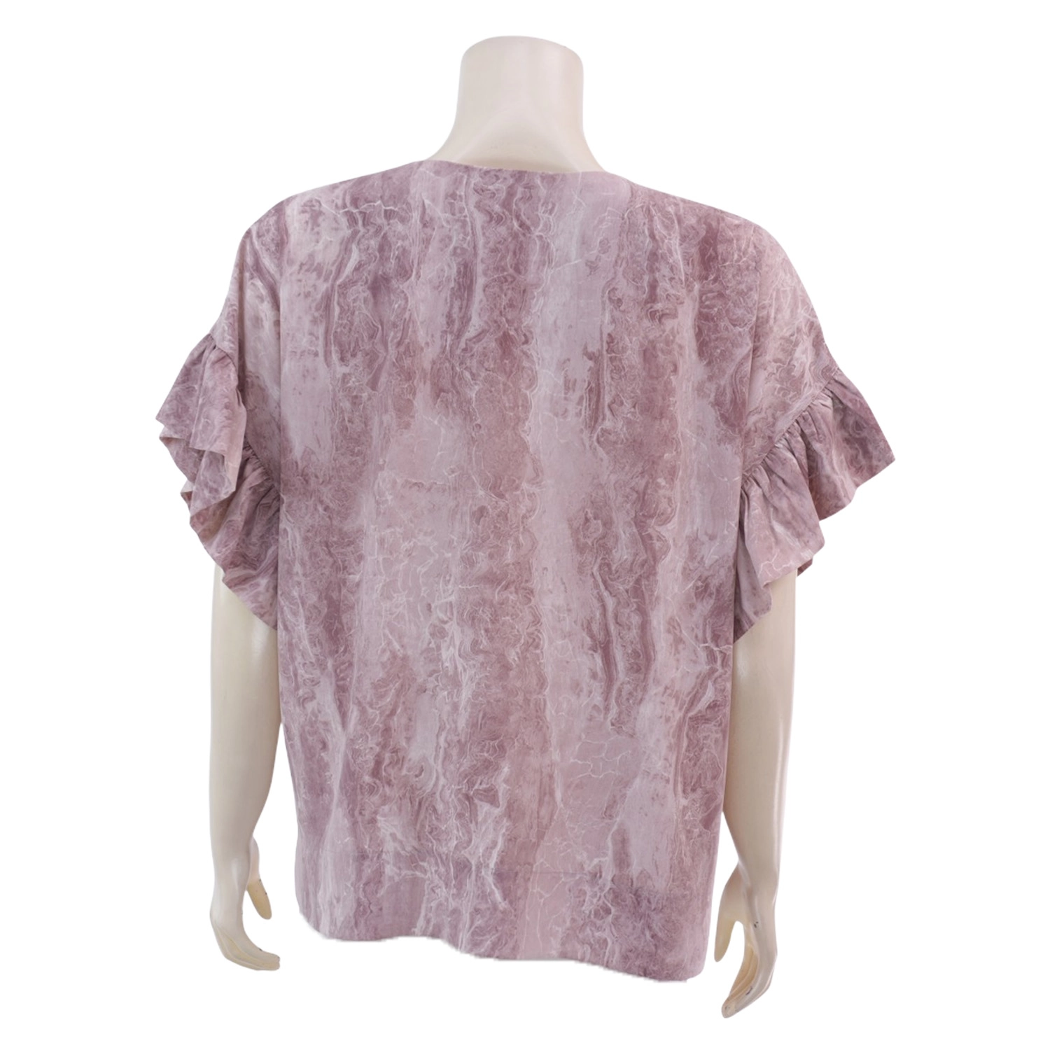 อาลิย่า เสื้อเบลาส์คอวี แขนกระบอกยาว 3 ส่วน ผ้าพีชสกิน - Image 3