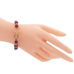 ลักษ์ มงคล สร้อยข้อมือทับทิม และฮีมาไทต์ ตกแต่ง ชาร์มประดับเพชร CZ