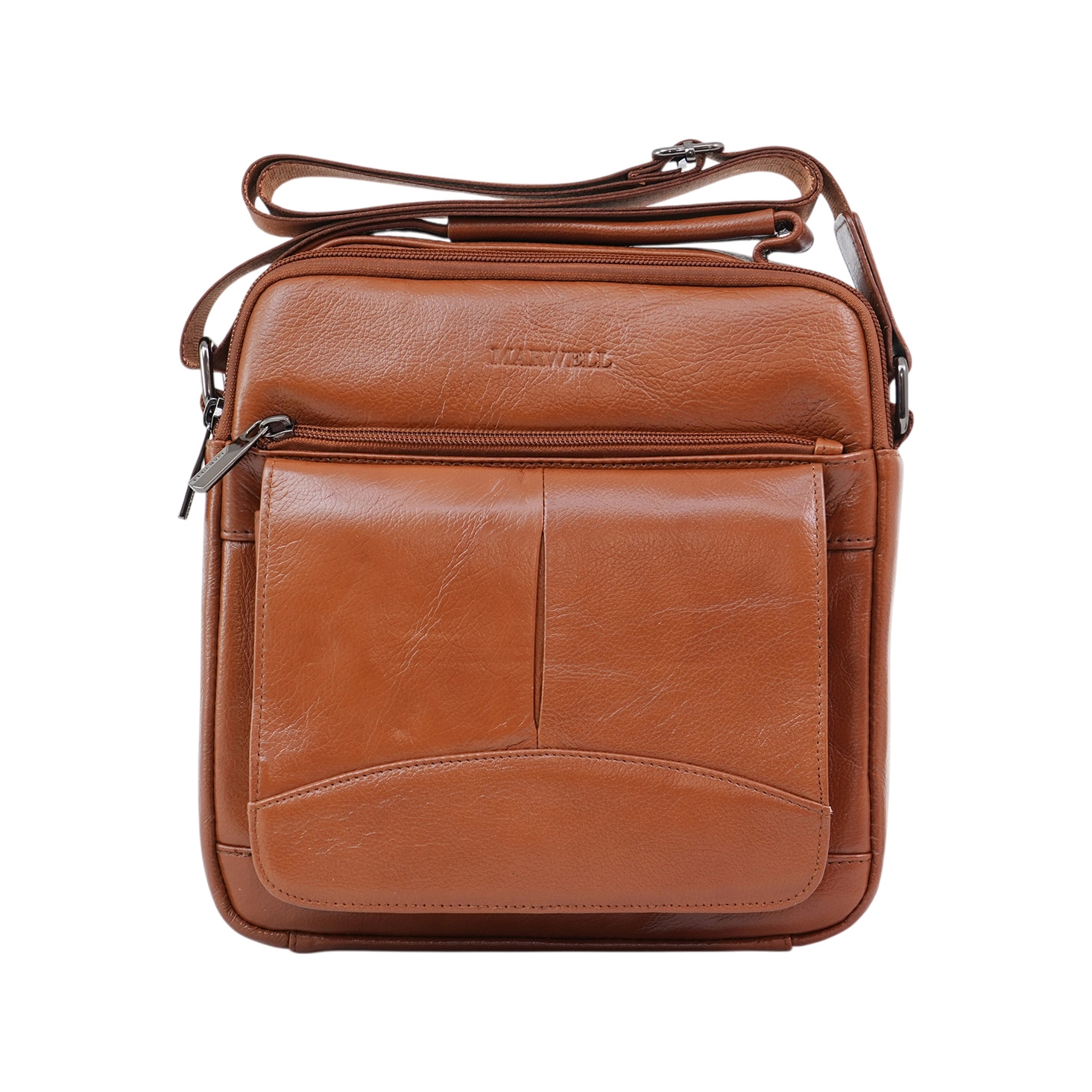 มาร์เวล กระเป๋าสะพายข้าง หนังวัวแท้ดีไซน์ฝาหน้า FRONT COVER SLINGBAG - Image 3