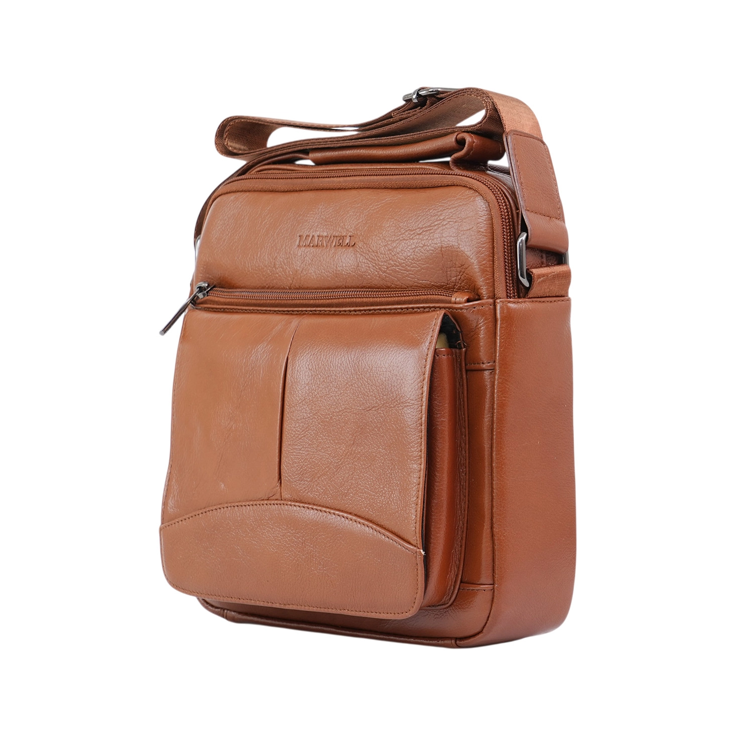 มาร์เวล กระเป๋าสะพายข้าง หนังวัวแท้ดีไซน์ฝาหน้า FRONT COVER SLINGBAG - Image 4