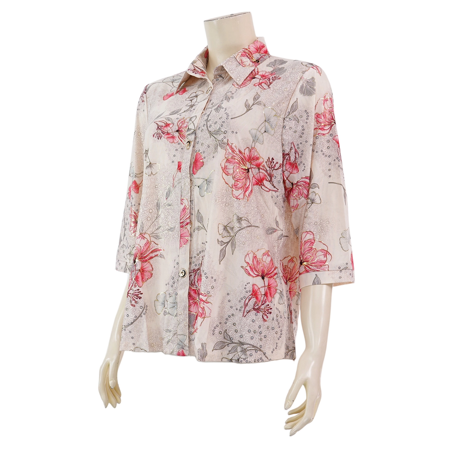 เซอร์ซี เกรส เสื้อคอปก แขนยาว ลายหินอ่อน - Image 2