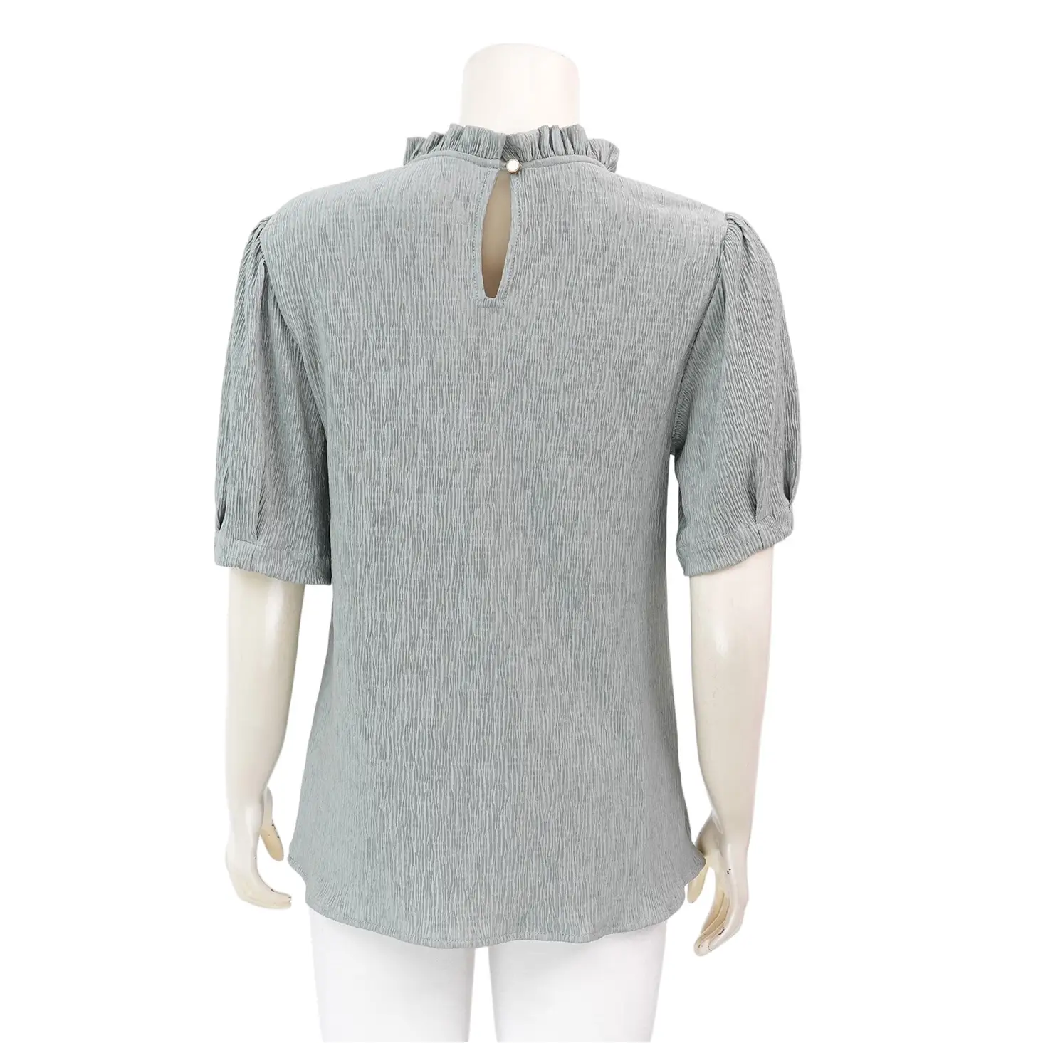 อะมิร่า เสื้อเบลาส์คอกลม แขนสั้นทรงบอลลูน ผ้าพลีทแฟนซี - Image 2