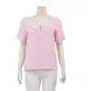 โออาร์ ดีไซน์ เสื้อเบลาส์คอวี แขนสั้นทรงกระบอก ผ้าชีราเมนท์