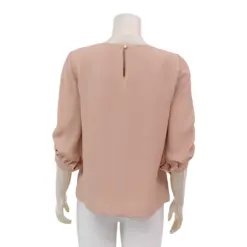 มิกิโกะ เสื้อเบลาส์คอปาด แขนกระบอกยาว 4 ส่วน ผ้าชีฟองชีราเมนท์ - Image 3
