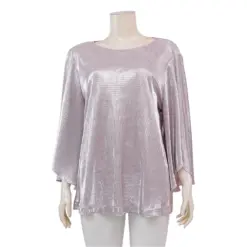 มิกิโกะ เสื้อเบลาส์คอปาด แขนระบายยาว 3 ส่วน ผ้ายืดแฟนซี - Image 3
