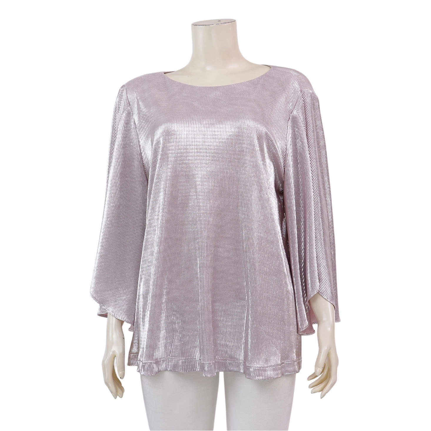 มิกิโกะ เสื้อเบลาส์คอปาด แขนระบายยาว 3 ส่วน ผ้ายืดแฟนซี - Image 3