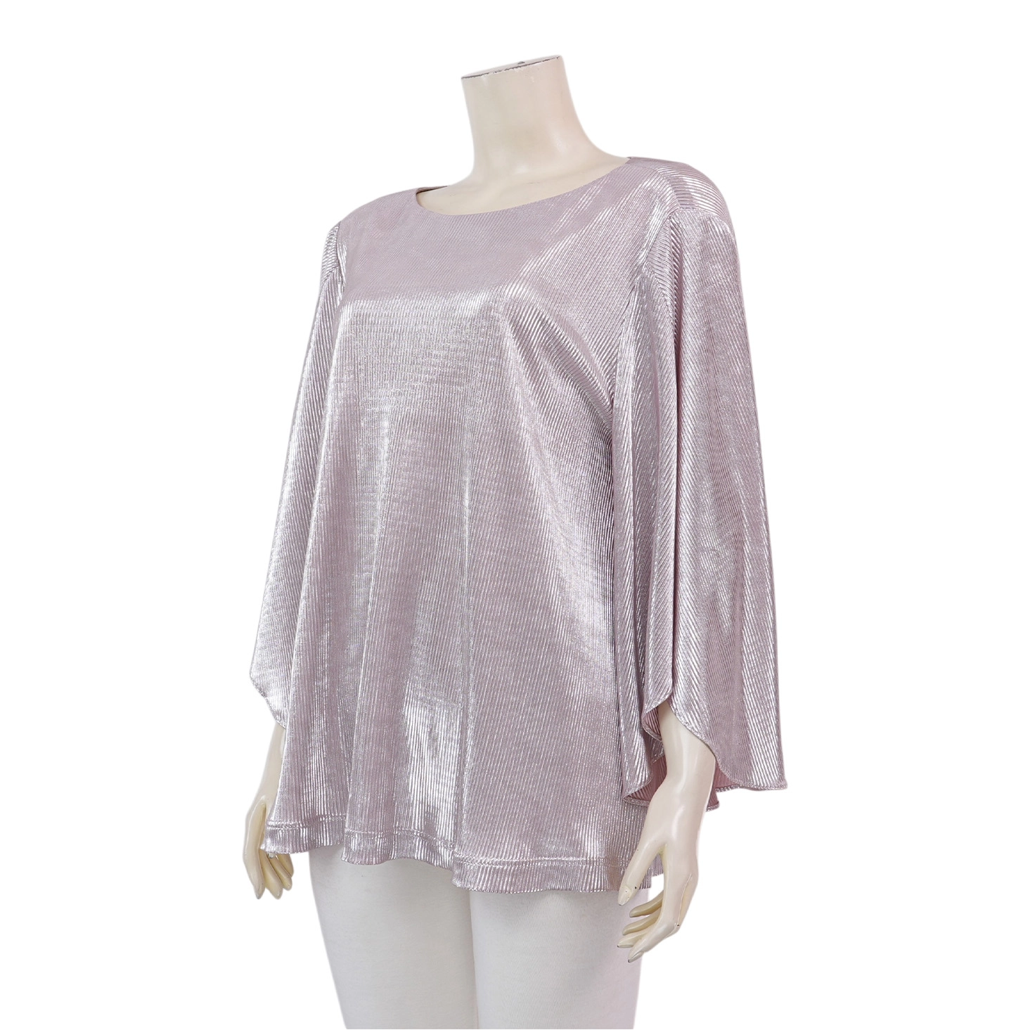 มิกิโกะ เสื้อเบลาส์คอปาด แขนระบายยาว 3 ส่วน ผ้ายืดแฟนซี - Image 4