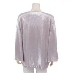 มิกิโกะ เสื้อเบลาส์คอปาด แขนระบายยาว 3 ส่วน ผ้ายืดแฟนซี - Image 5