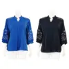 เซอร์ซี เกรส เสื้อเบลาส์คอจีน แขนยาว ปักลาย