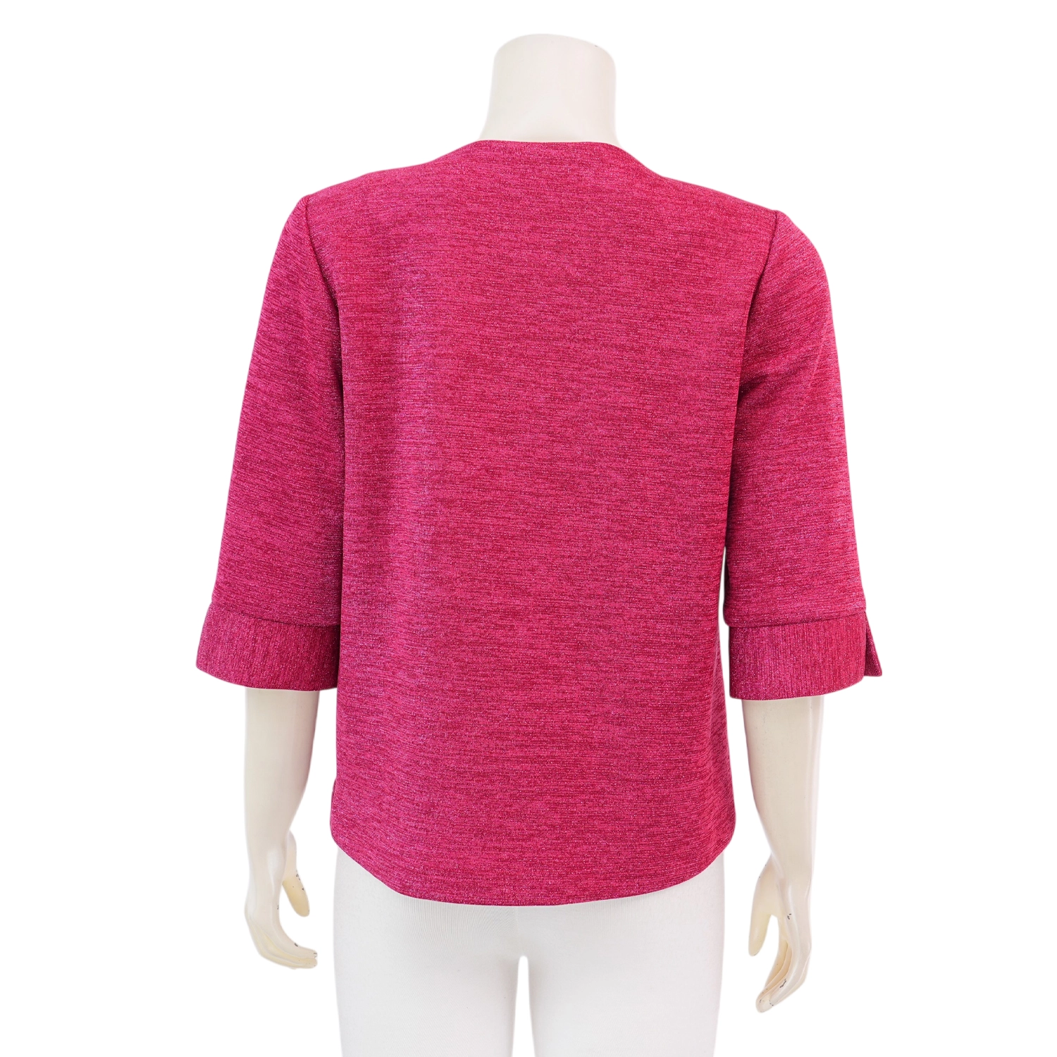 อะมิร่า เสื้อคอปาด ผ่าหน้าติดกระดุม แขน 3 ส่วน ผ้ายืดเมทัลลิก - Image 3