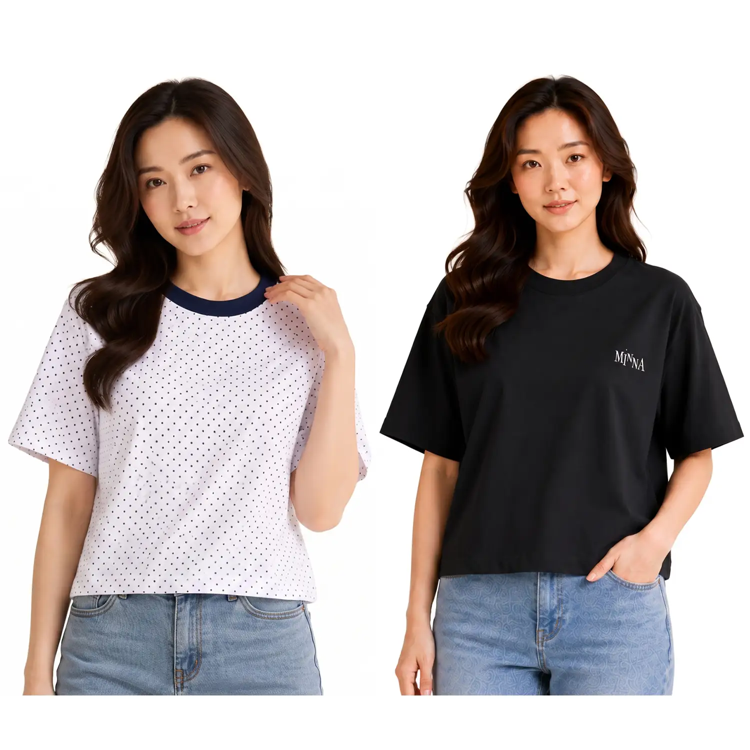 มินนะ เซตเสื้อยืดคอกลม แขนสั้น 2 ตัว