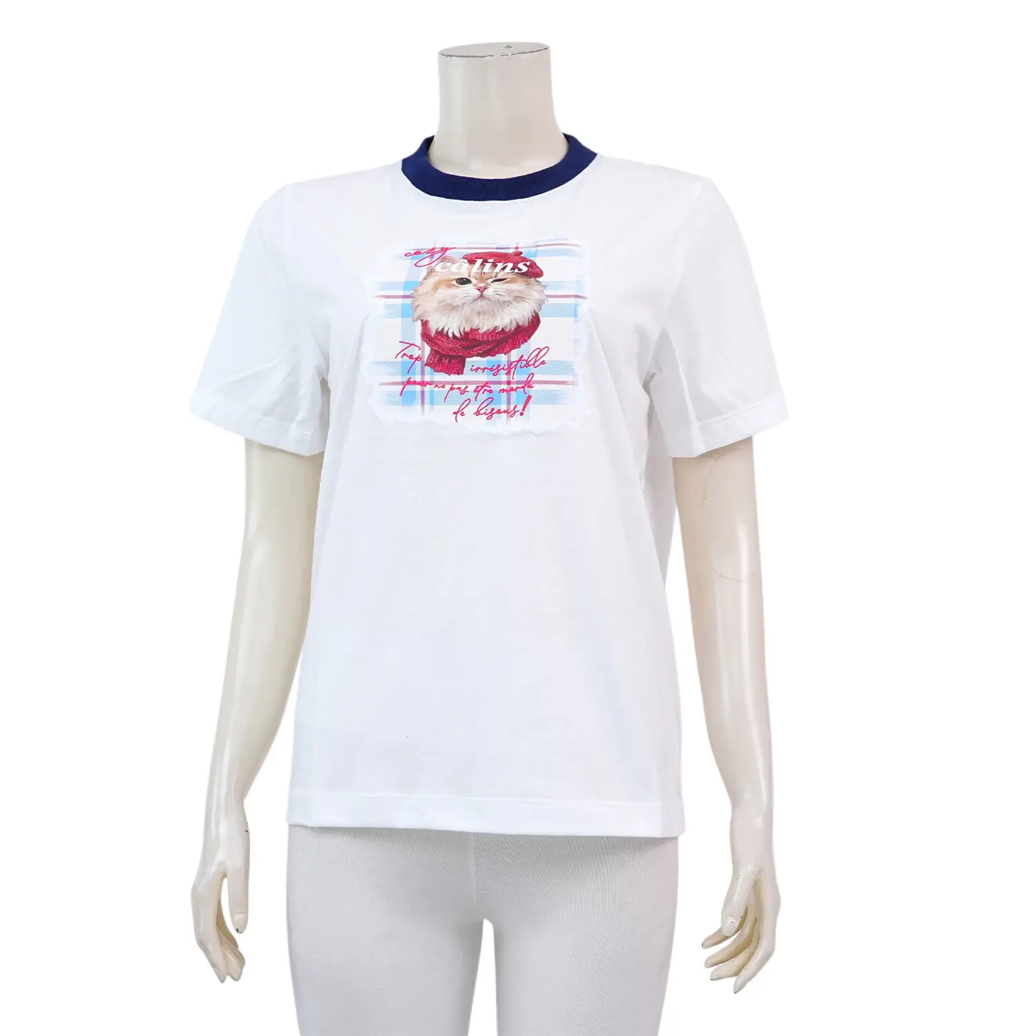 มินนะ เซตเสื้อยืดคอกลม แขนสั้น 2 ตัว พิมพ์กราฟิกแมวขนฟู - Image 5