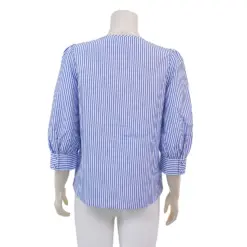 ไฟว์ อัพ เสื้อคอกลม แขนพองยาว 4 ส่วน ผ้าทอลายทาง - Image 3