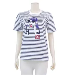 แอล เสื้อคอกลม แขนสั้น ลายสาวปารีส