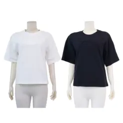 แอล เสื้อยืดคอกลม แขนสั้น ลายโลโก้ ELLE นูน 3 มิติ