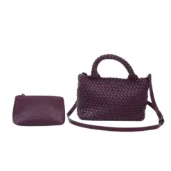 มิเชลล์ แอนด์ โคล กระเป๋าหนังวัวแท้ ดีไซน์ถักสาน CHERRY WEAVE BAG - Image 2