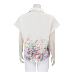 มิลานดา โคลเอ้ เสื้อเชิ้ต แขนสั้น พิมพ์ลายดอกไม้ สไตล์ภาพวาดสีน้ำ - Image 3