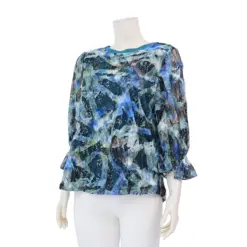 อาลิย่า เสื้อเบลาส์คอปาด แขนกระบอกยาว 4 ส่วน ผ้าลูกไม้ราเชล - Image 2