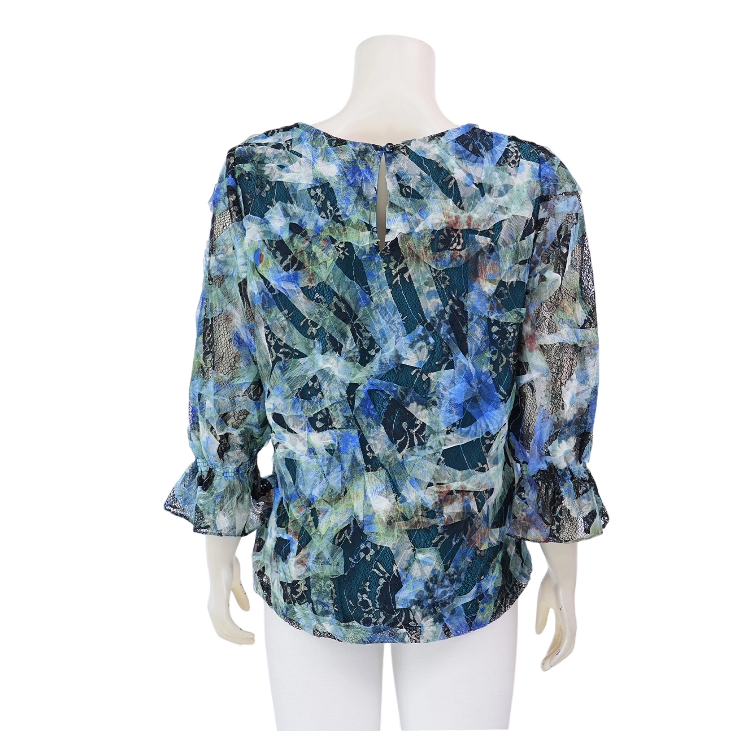 อาลิย่า เสื้อเบลาส์คอปาด แขนกระบอกยาว 4 ส่วน ผ้าลูกไม้ราเชล - Image 3